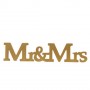 Mr & Mrs Wooden Gold Sign 